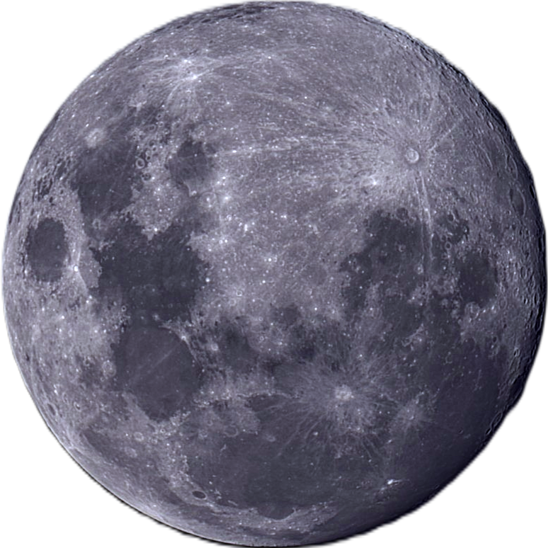 The full Moon at the same scale